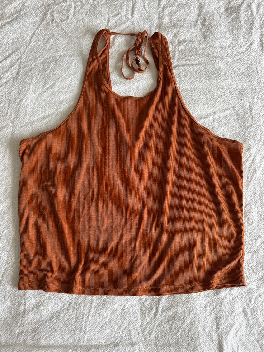 Prana Ribbed Halter Tank - Burnt Orange